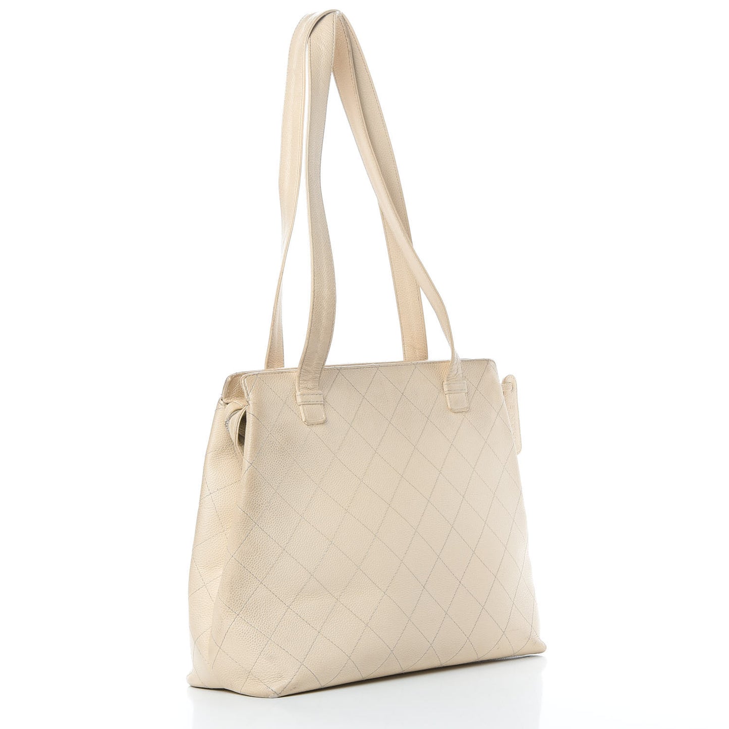 Caviar Stitched Tote Beige