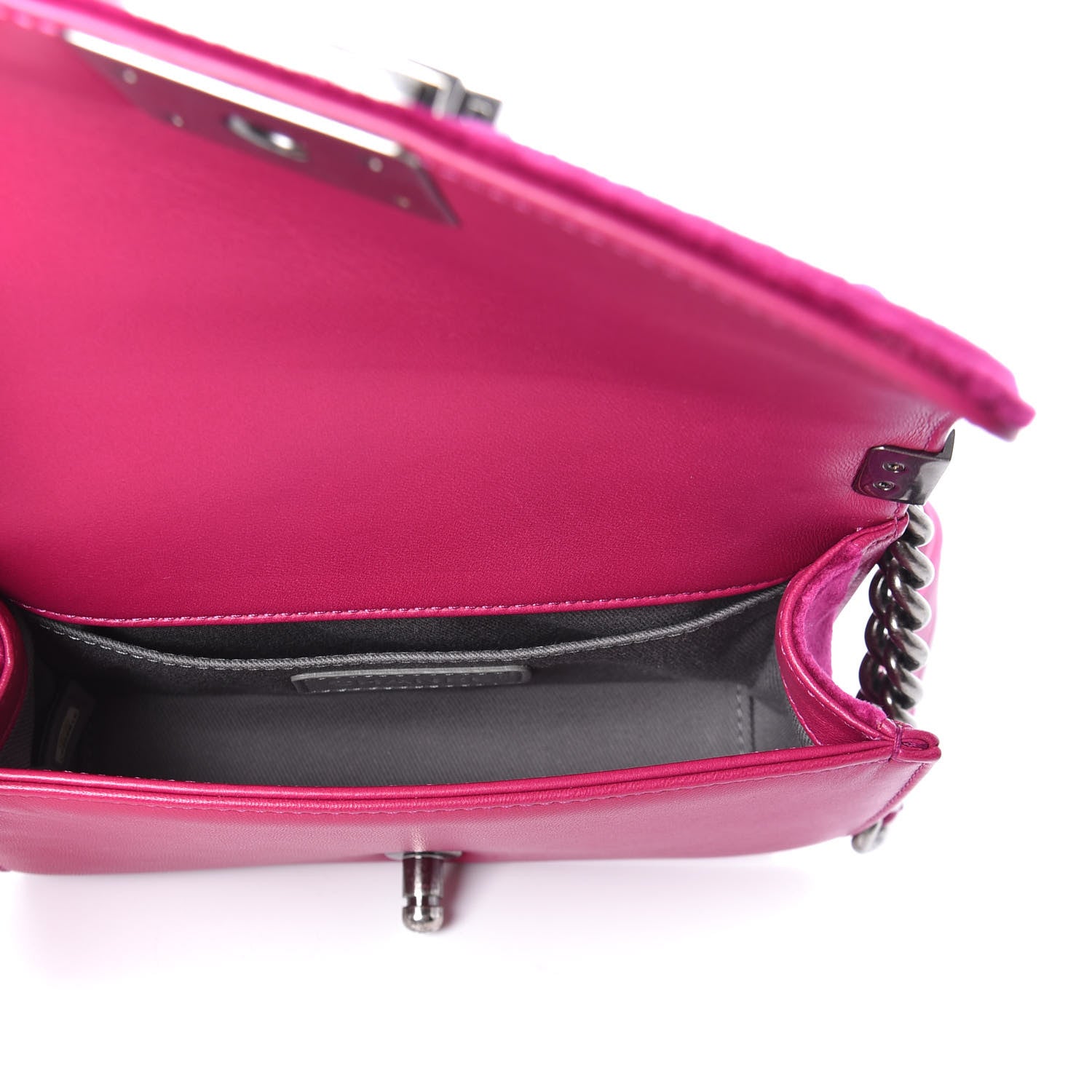 Chanel Velvet Quilted Small Boy Flap Fuchsia 5 of 10