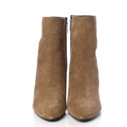 Saint Laurent Suede Loulou Ankle 70 Zip Boot 42 New Sigaro 2 of 10