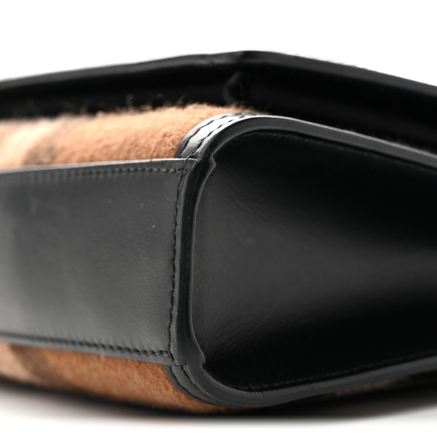 Smooth Calfskin Cashmere Check Mini Pocket Bag Brown