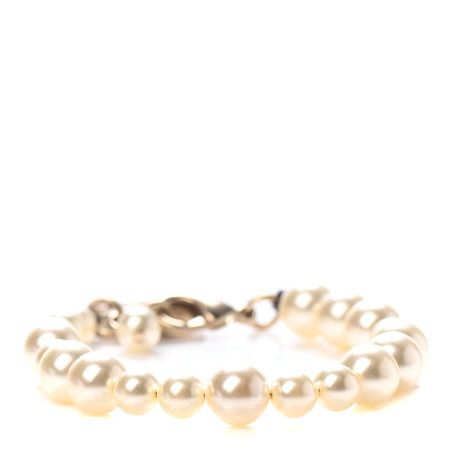 Pearl Crystal CC Bracelet Gold