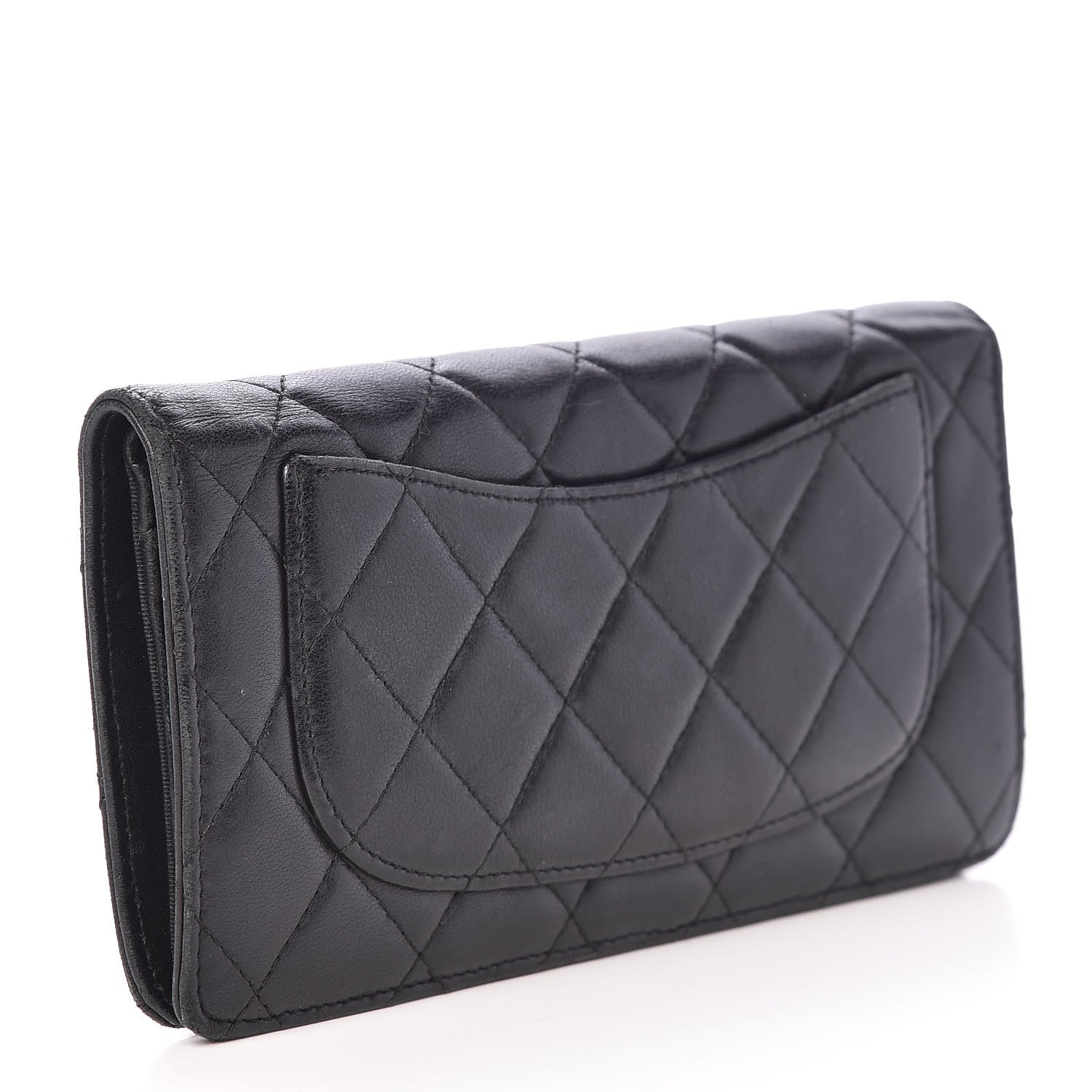 Chanel Lambskin Quilted Yen Wallet Black 3 of 17