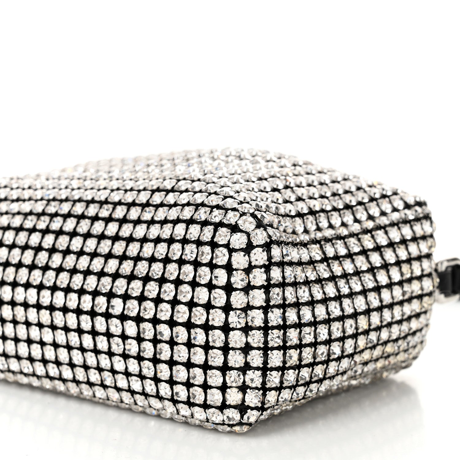 Alexander Wang Mesh Crystal Rhinestone Mini Heiress Pouch Black Silver 10 of 10