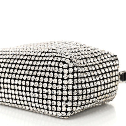 Alexander Wang Mesh Crystal Rhinestone Mini Heiress Pouch Black Silver 10 of 10