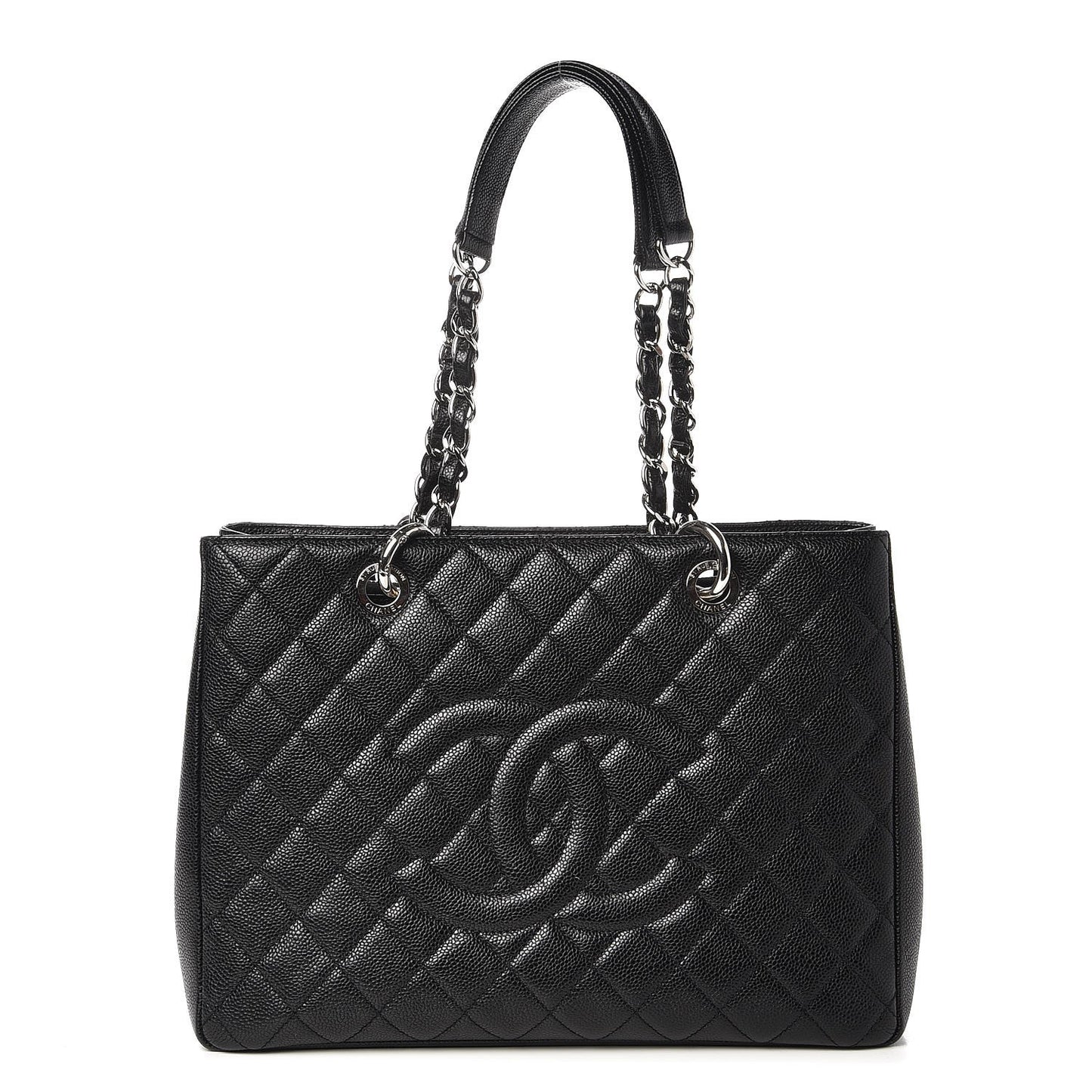 Caviar Quilted Grand Shopping Tote GST Black