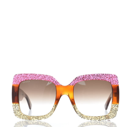Gucci Square Frame GG0083S Sunglasses Glitter Pink Multi 2 of 8