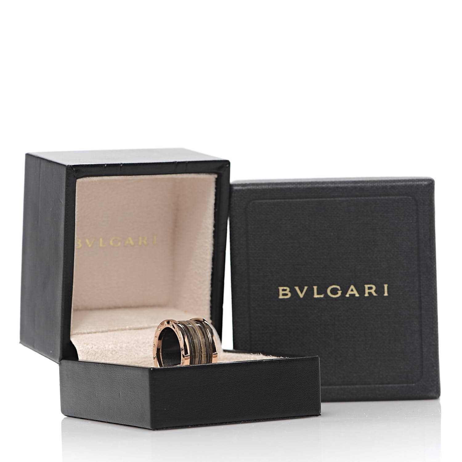 Bulgari 18K Rose Gold Brown Marble B.Zero1 Four-Band Ring 52 6 5 of 5