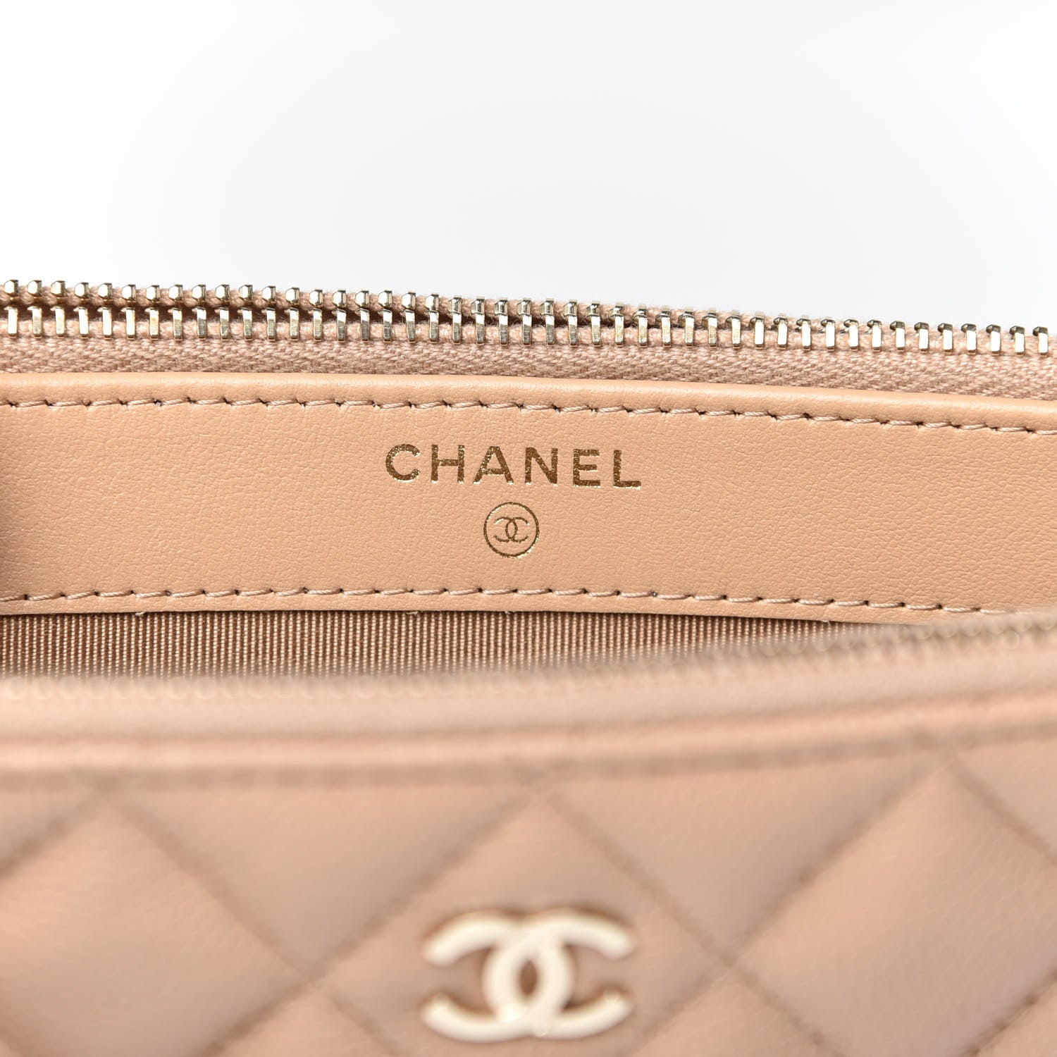 Chanel Caviar Quilted Small Clutch With Chain Beige 6 of 10