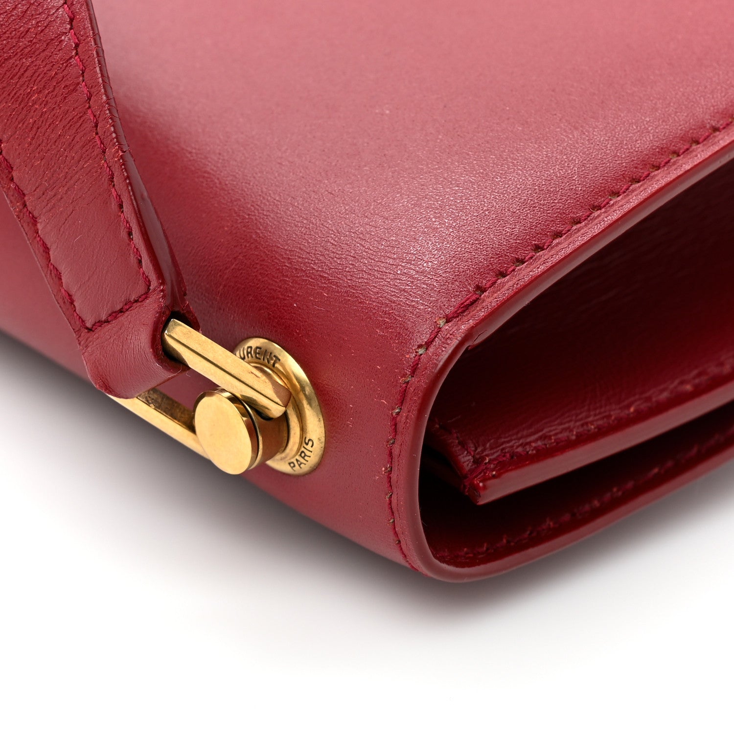 Saint Laurent Box Calfskin Le Carre Satchel Opyum Red 12 of 12
