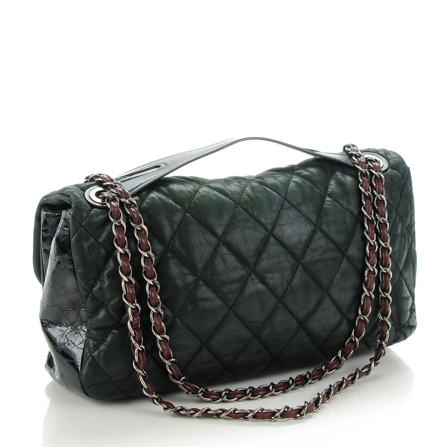 Iridescent Calfskin In The Mix Jumbo Flap Black