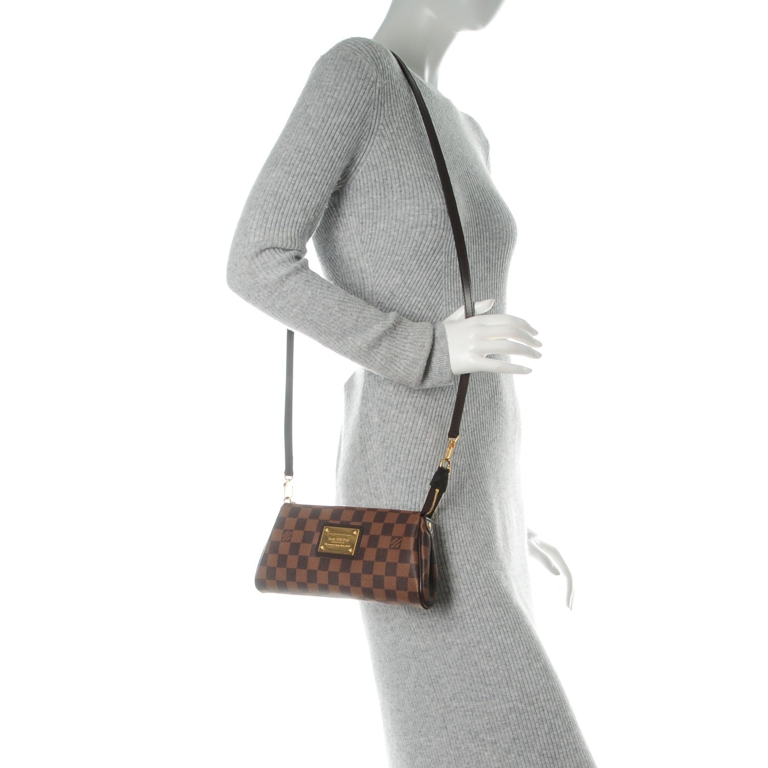 Louis Vuitton Damier Ebene Eva Clutch 2 of 8