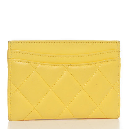 Chanel Lambskin Quilted Card Holder Yellow 3 of 8