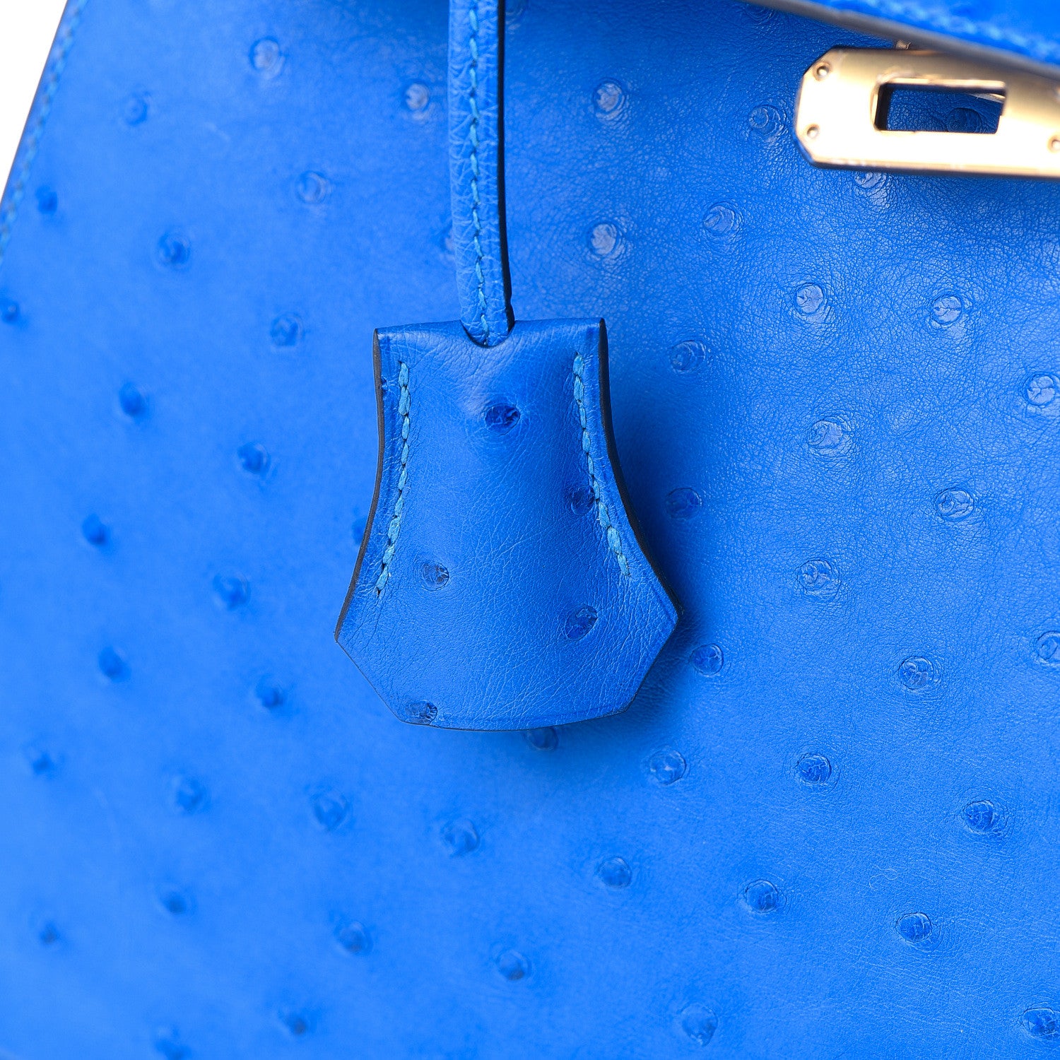 Hermes Ostrich Kelly Sellier 25 Bleuet 16 of 40