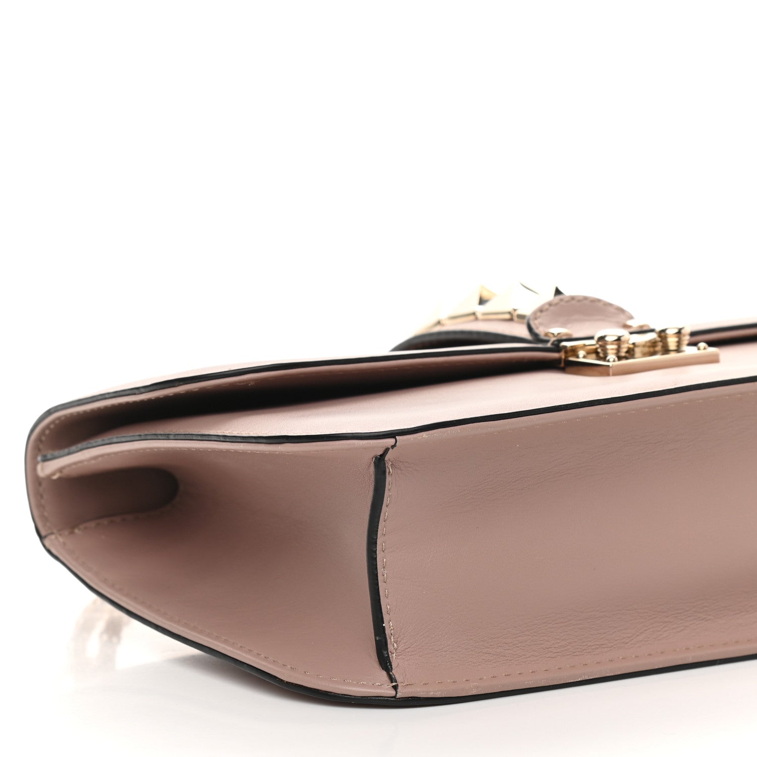 Valentino Garavani Vitello Medium Glam Lock Rockstud Flap Poudre 7 of 12