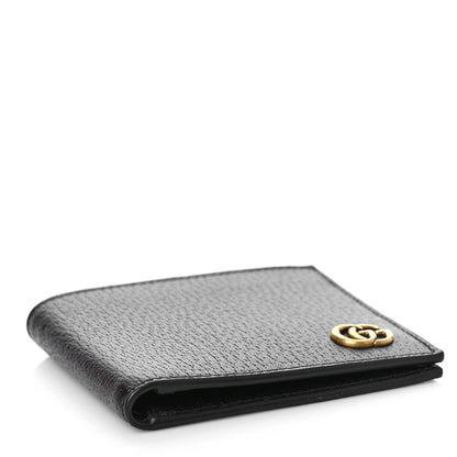 Gucci Calfskin Boar Effect GG Marmont Bi-Fold Wallet Black 4 of 10