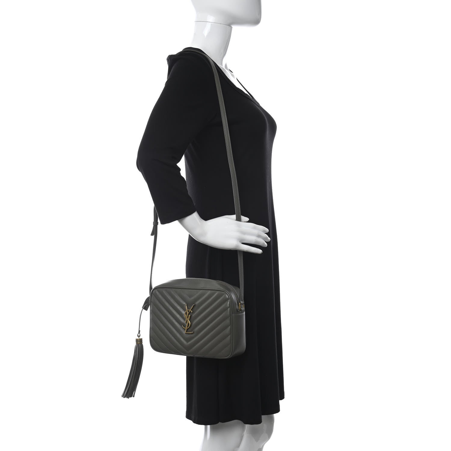Saint Laurent Calfskin Matelasse Monogram Lou Camera Bag Pebble 2 of 9