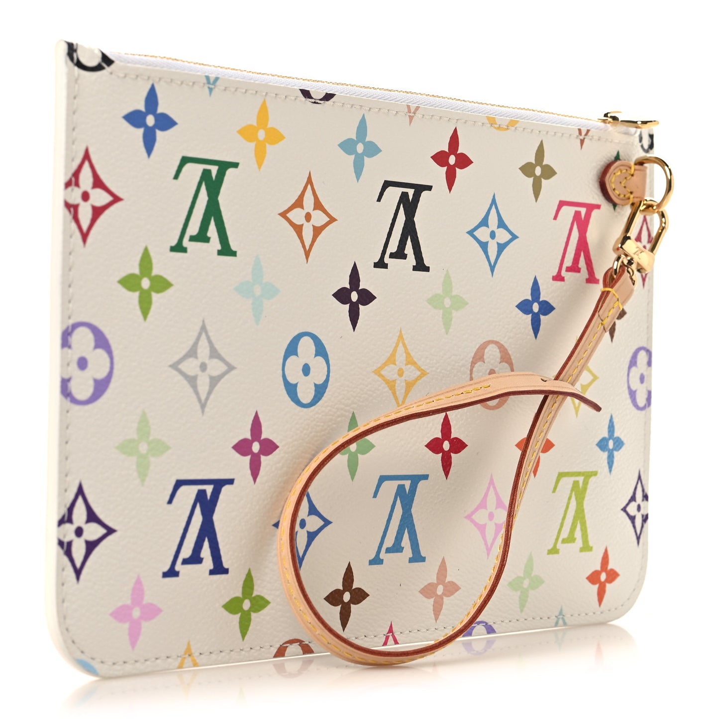 LV X TM Monogram Multicolor Neverfull MM Pochette White