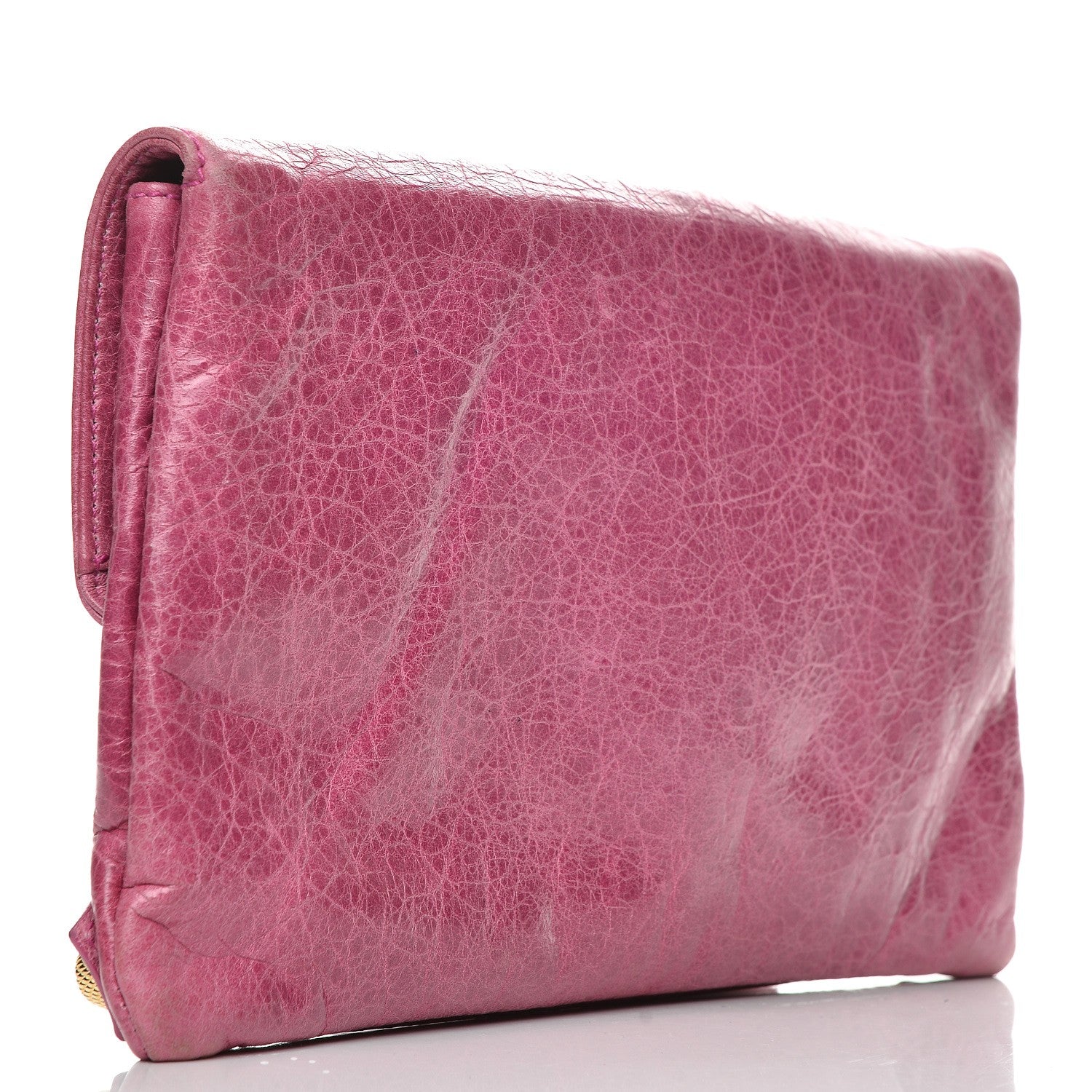 Balenciaga Agneau Giant 21 Gold Hardware Envelope Clutch Magenta 3 of 11