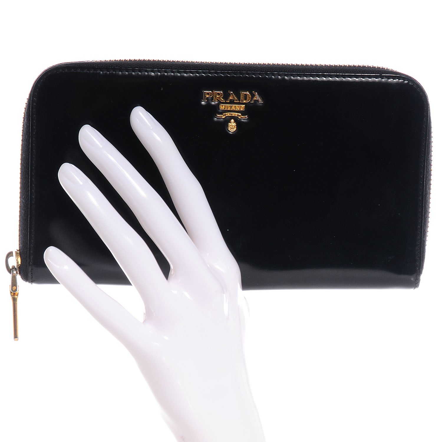 Prada Spazzolato Zip Around Wallet Nero Black 2 of 9