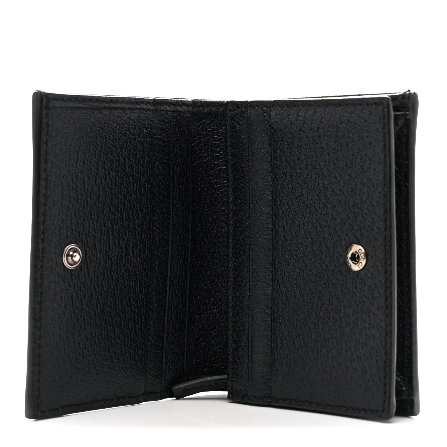 GG Supreme Monogram Textured Dollar Calfskin Web Ophidia Card Case Beige Blue