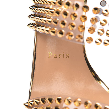 Christian Louboutin Specchio PVC Spikes Only 85 Slide Sandals 39.5 Gold 7 of 14