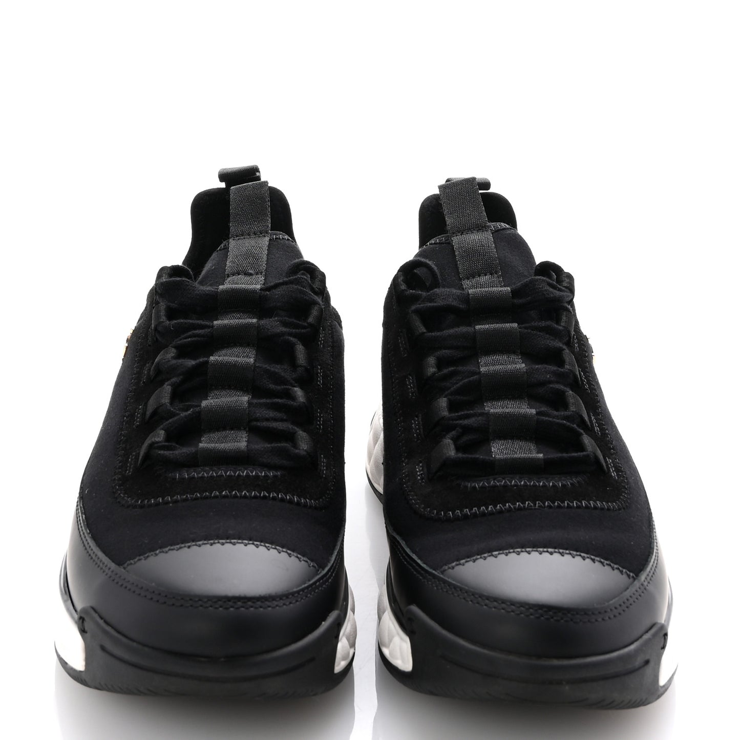 Velvet Calfskin Mixed Fibers CC Sneakers 39.5 Black