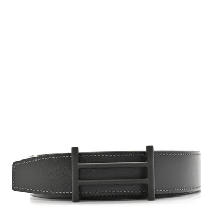 Hermes Box Togo 32mm Matte Rider Belt 85 34 Ebene Etain 1 of 5
