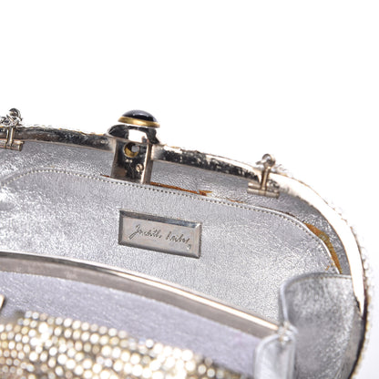 Judith Leiber Swarovski Crystal Minaudiere Clutch Silver 14 of 16