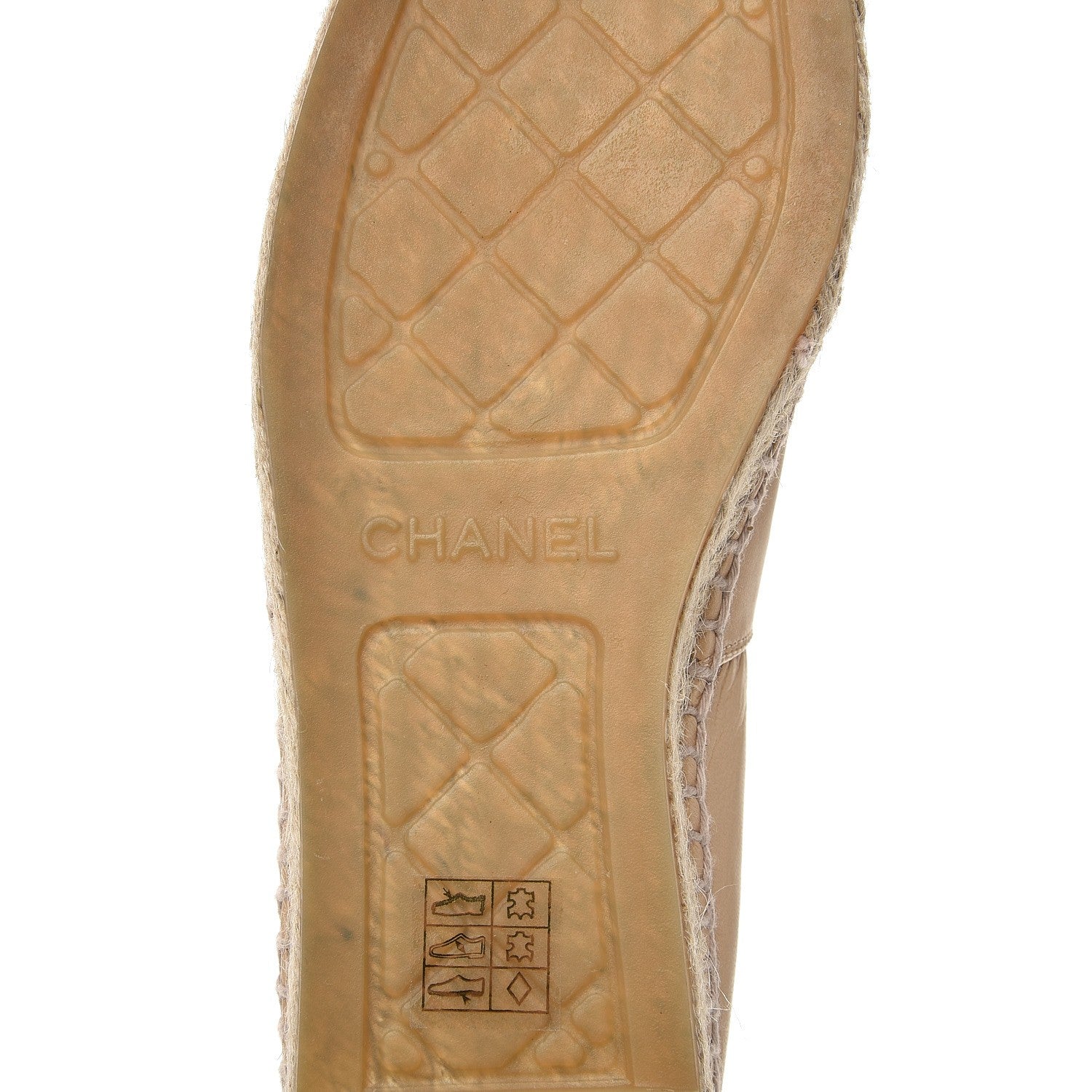 Chanel Lambskin CC Espadrilles 37 Beige Black 6 of 10