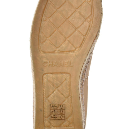 Chanel Lambskin CC Espadrilles 37 Beige Black 6 of 10