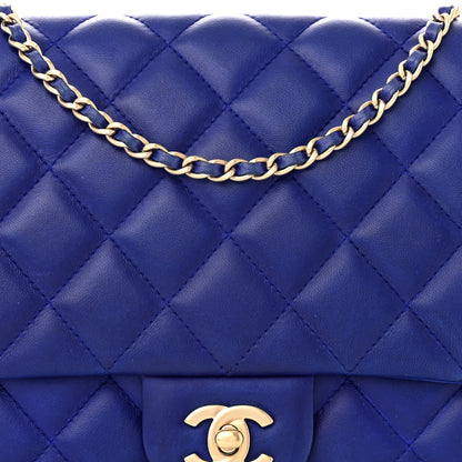 Chanel Lambskin Quilted Clutch with Chain Flap Blue 8 of 11