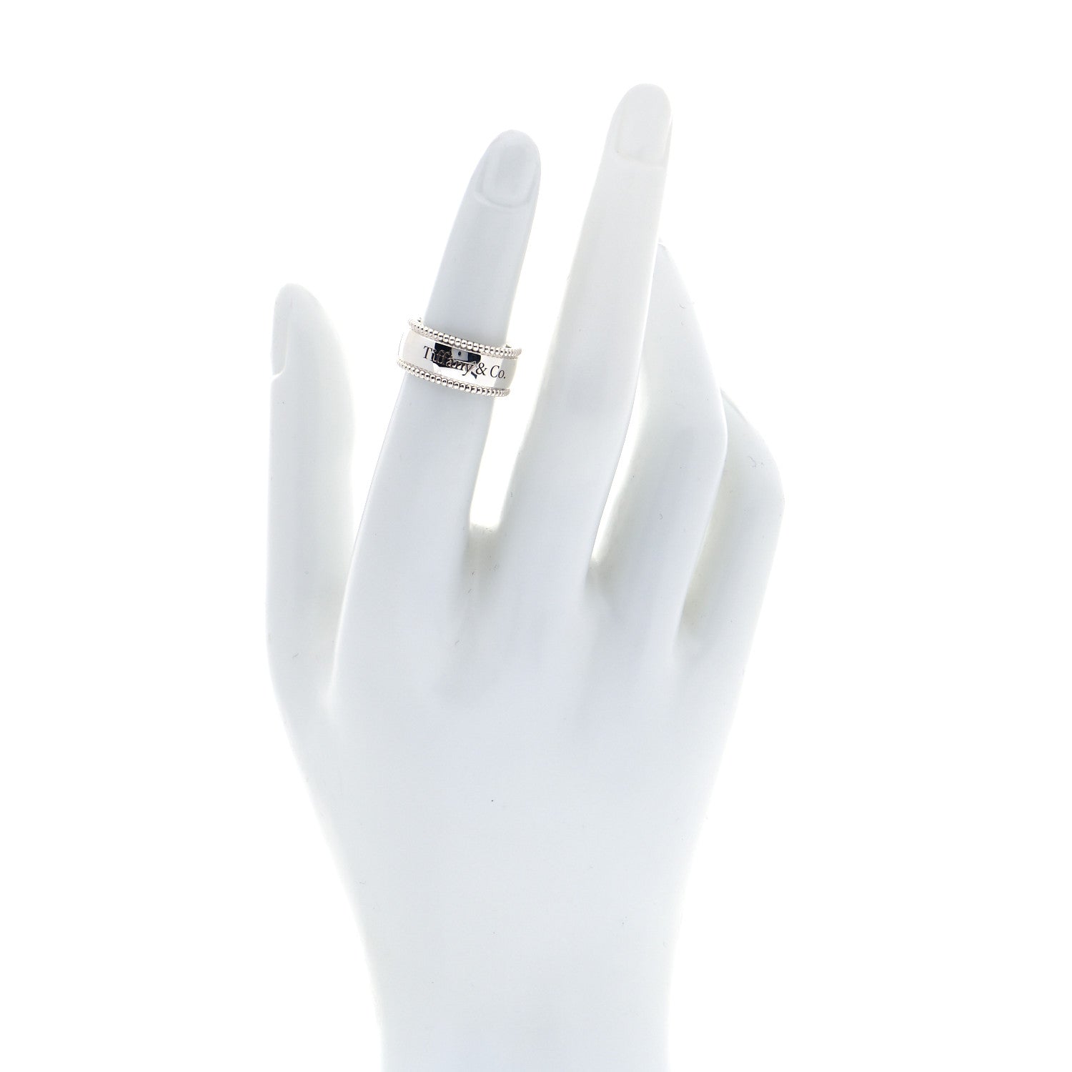 Tiffany Sterling Silver Milgrain I Love You Band Ring 48 4.5 2 of 5