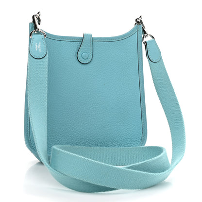 Hermes Taurillon Clemence Evelyne TPM Bleu Atoll 2 of 8