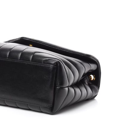 Saint Laurent Calfskin Y Quilted Monogram Small Loulou Chain Satchel Black 7 of 11