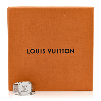 Louis Vuitton Monogram Signet Ring M Silver 6 of 6