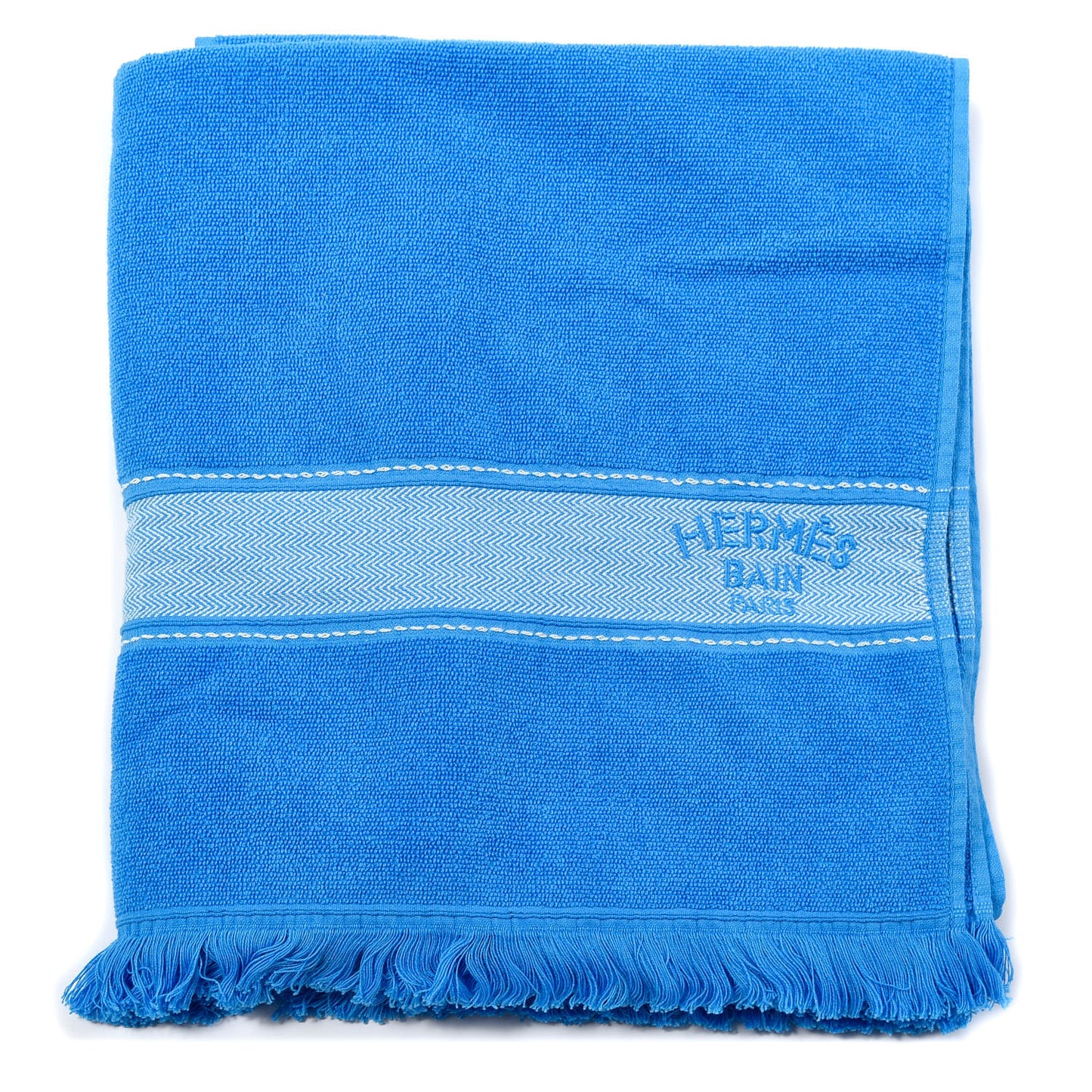 Cotton Terry Yachting Small Beach Towel Bleu Méditerranée