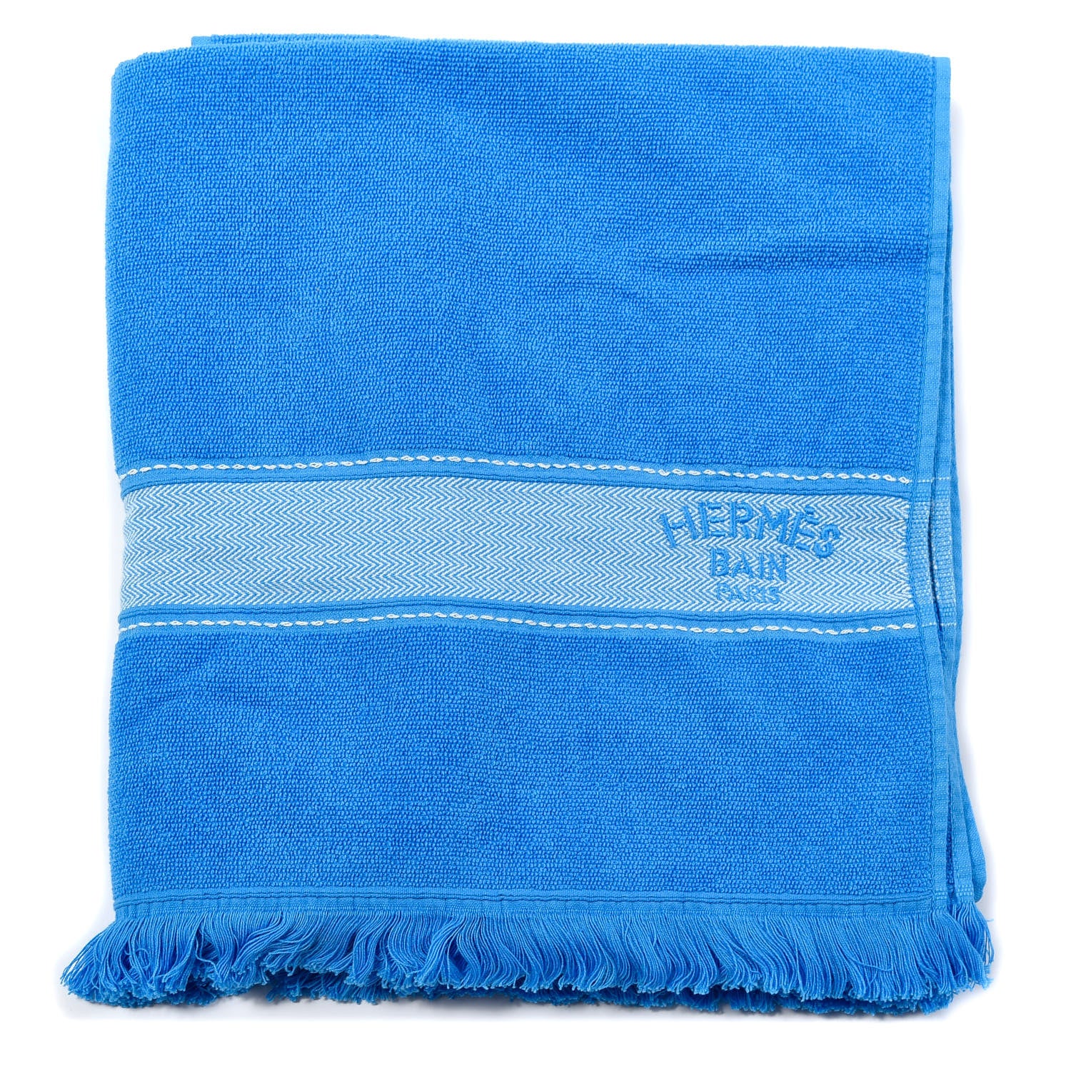 Hermes Cotton Terry Yachting Small Beach Towel Bleu Méditerranée 1 of 3