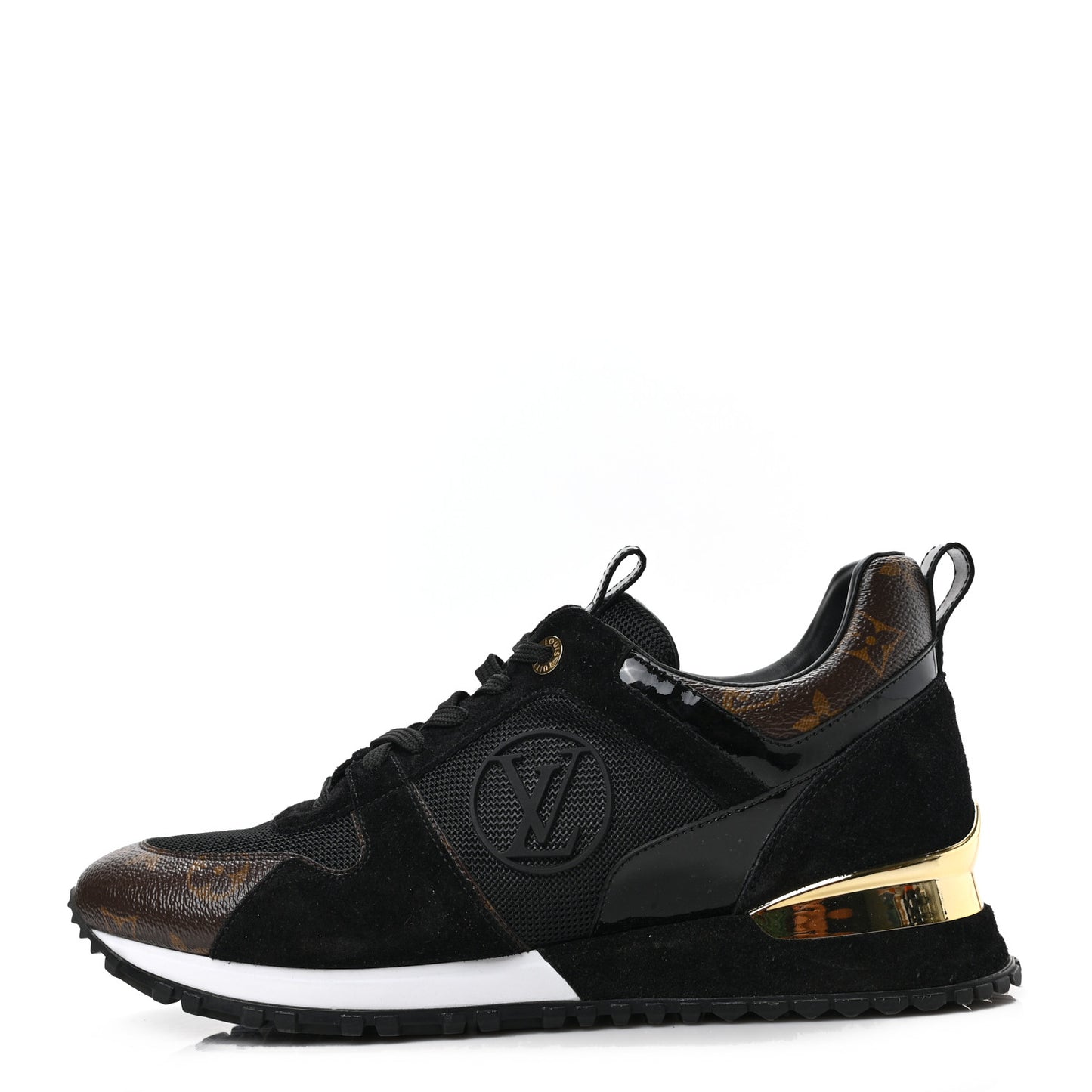 Suede Monogram Run Away Sneakers 39.5 Black