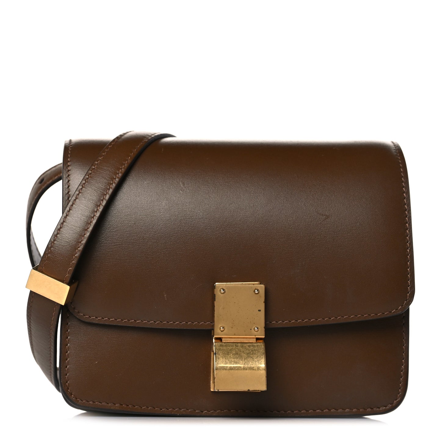 Smooth Calfskin Small Classic Box Flap Bag Camel