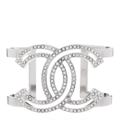 Chanel Metal Crystal CC Cuff Silver 1 of 3