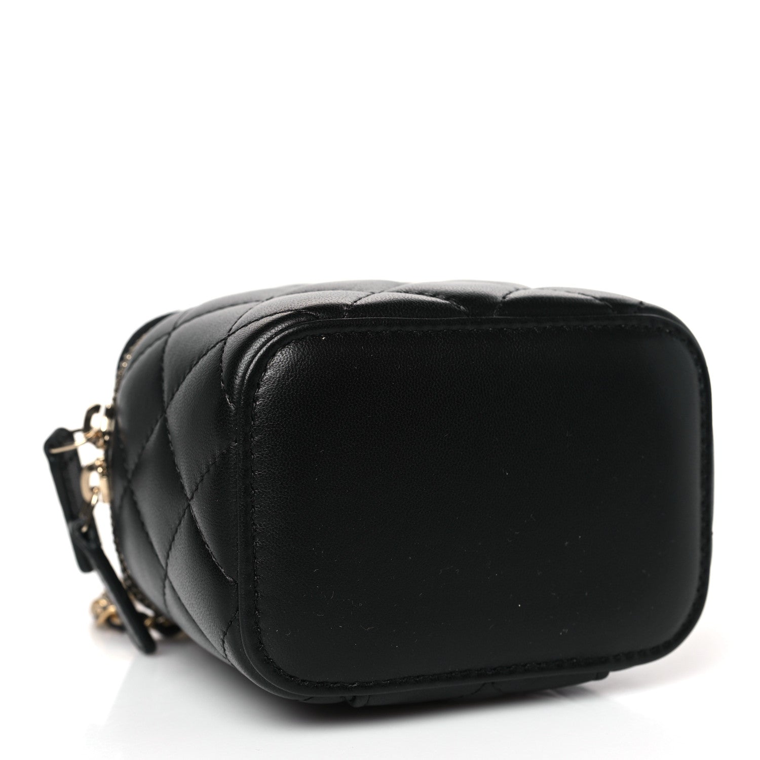 Chanel Lambskin Quilted Mini Pearl Crush Vanity Case With Chain Black 4 of 9