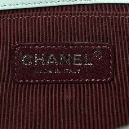 Chanel Wrinkled Lambskin Chevron Quilted Medium Boy Flap Light Green 6 of 8