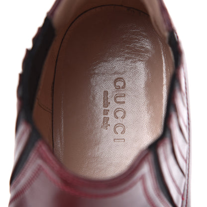 Gucci New Waxed Calfskin Womens G Medallion Toe Ankle Boots 37 Red Bordeaux 7 of 11