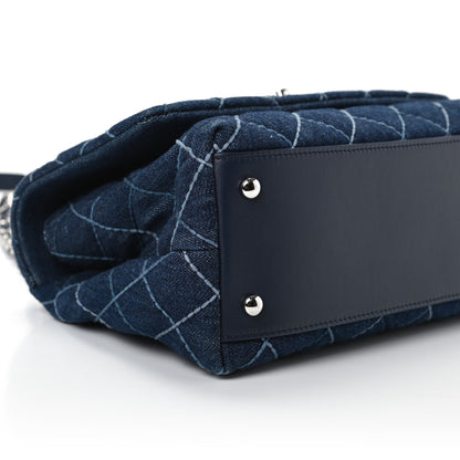 Chanel Denim Quilted Small Coco Handle Flap Blue 6 of 10