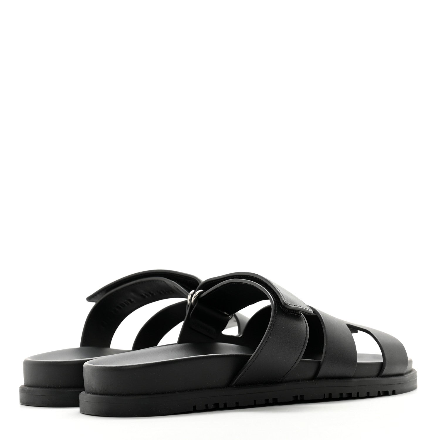 Hermes Calfskin Womens Chypre Sandals 38.5 Black 4 of 9
