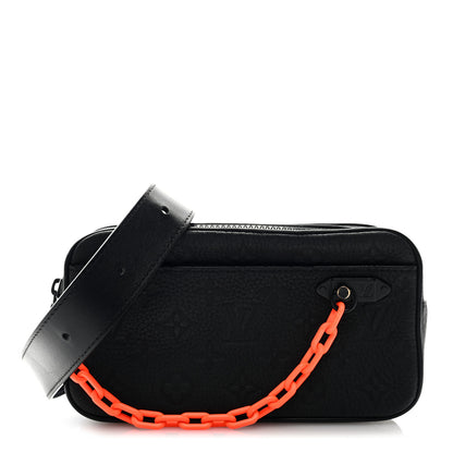 Louis Vuitton Taurillon Monogram Uniformes Solar Ray Soft Pochette Volga Belt Bag Black 1 of 9