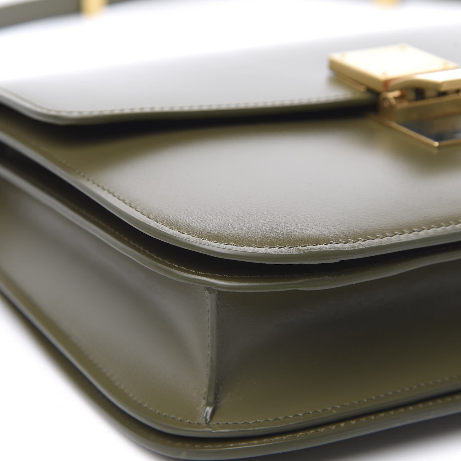 Celine Box Calfskin Medium Classic Box Flap Bag Army Green 8 of 9