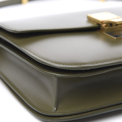 Celine Box Calfskin Medium Classic Box Flap Bag Army Green 8 of 9