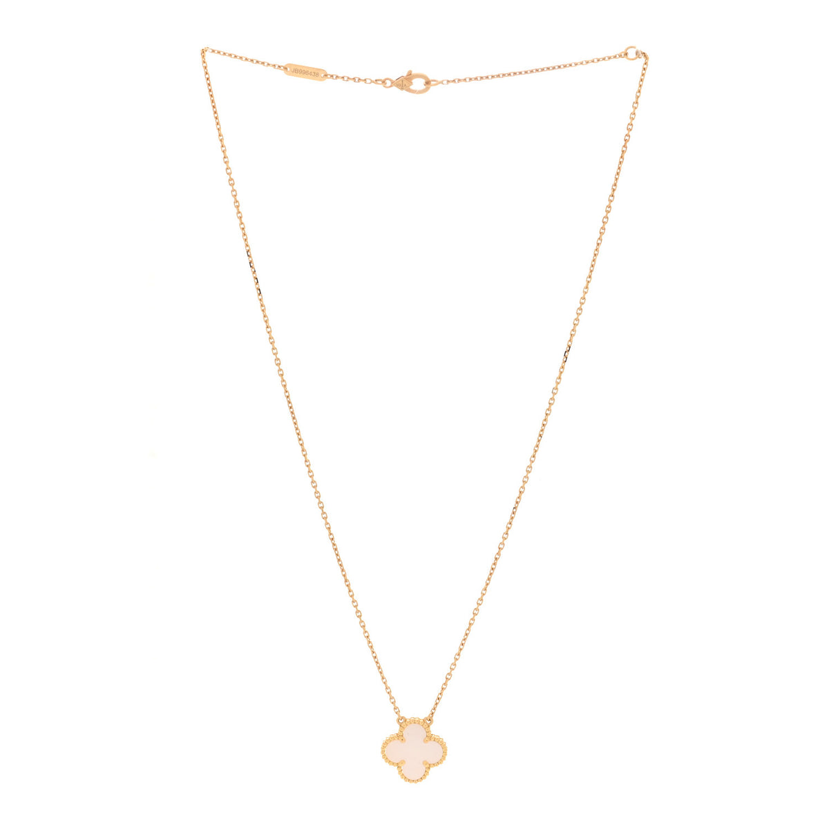 Van Cleef & Arpels 18K Yellow Gold Mother of Pearl Vintage Alhambra Pendant Necklace 3 of 5