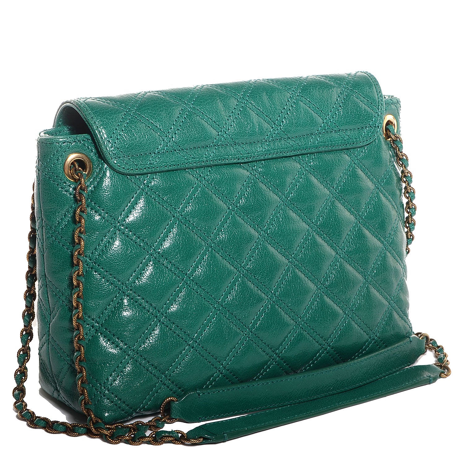 Marc Jacobs Lambskin Baroque Large Single Flap Emerald 3 of 8
